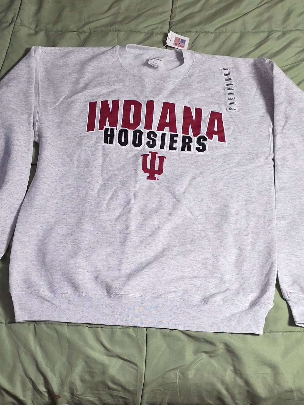 Hanes Indiana Hoosiers Licensed Crewneck Sweatshirt with Red & Black Logo